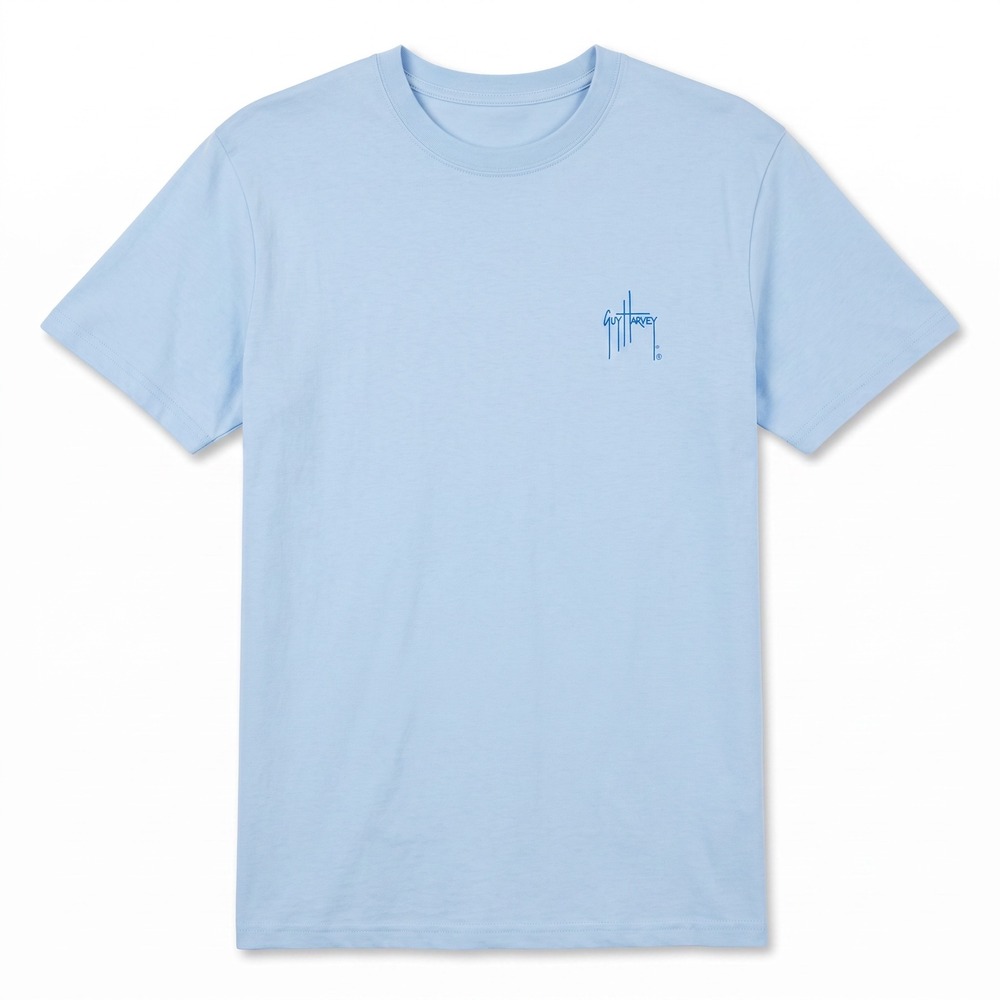 Guy Harvey Graphic T-Shirt Mens XL Light Blue Excellent‎ Sailfish Fishing Tee